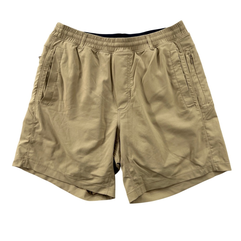 Birddogs Classic Khaki Shorts Mens Medium Compression Liner Tan Active Gym